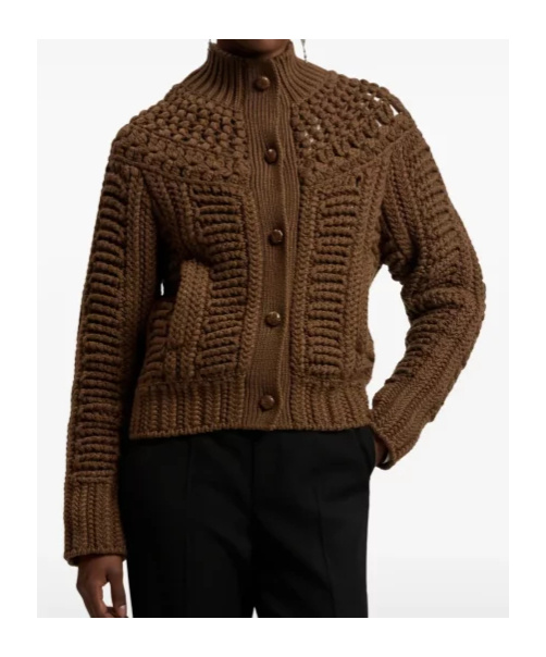 Ralph Lauren Yoke-stitch Cardigan In Brown