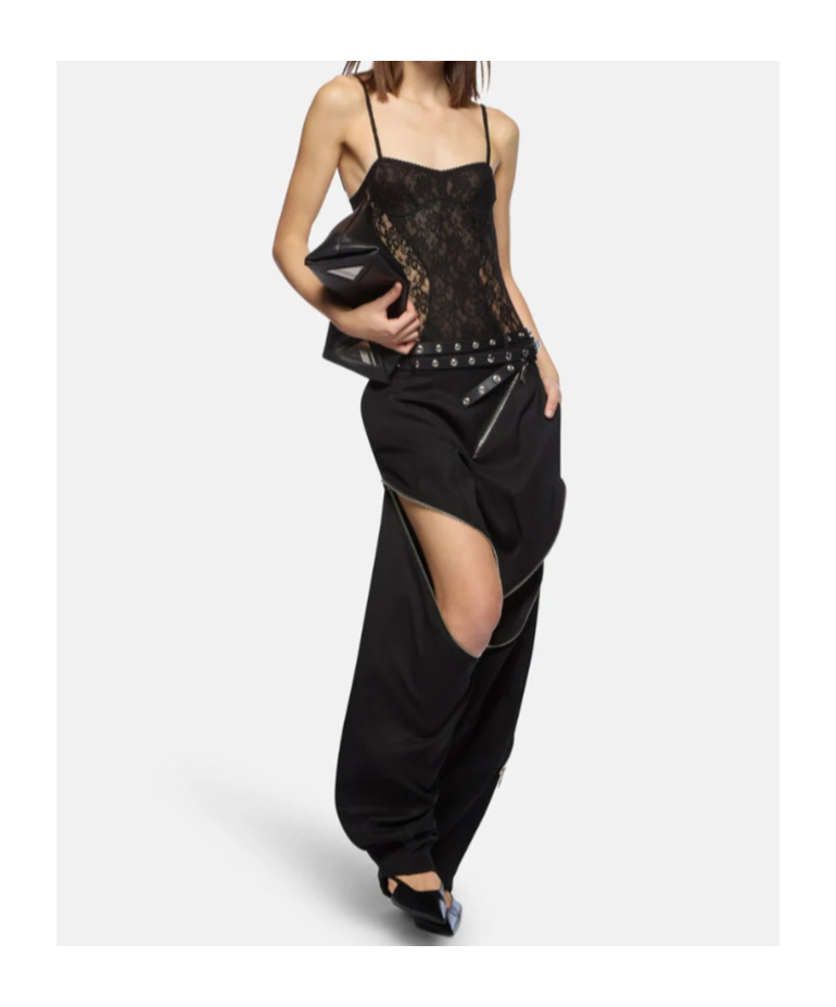 Attico The  Lace Bodysuit In Black