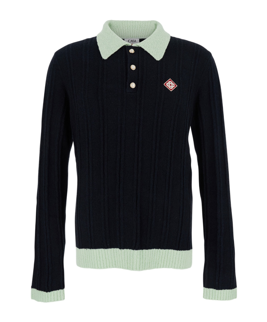 Casablanca Logo Patch Polo Shirt In Black