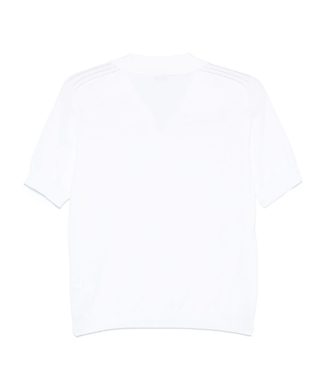 Peserico Polo In Tricot In Filato Di Puro Cotone Crepe Bianco In White