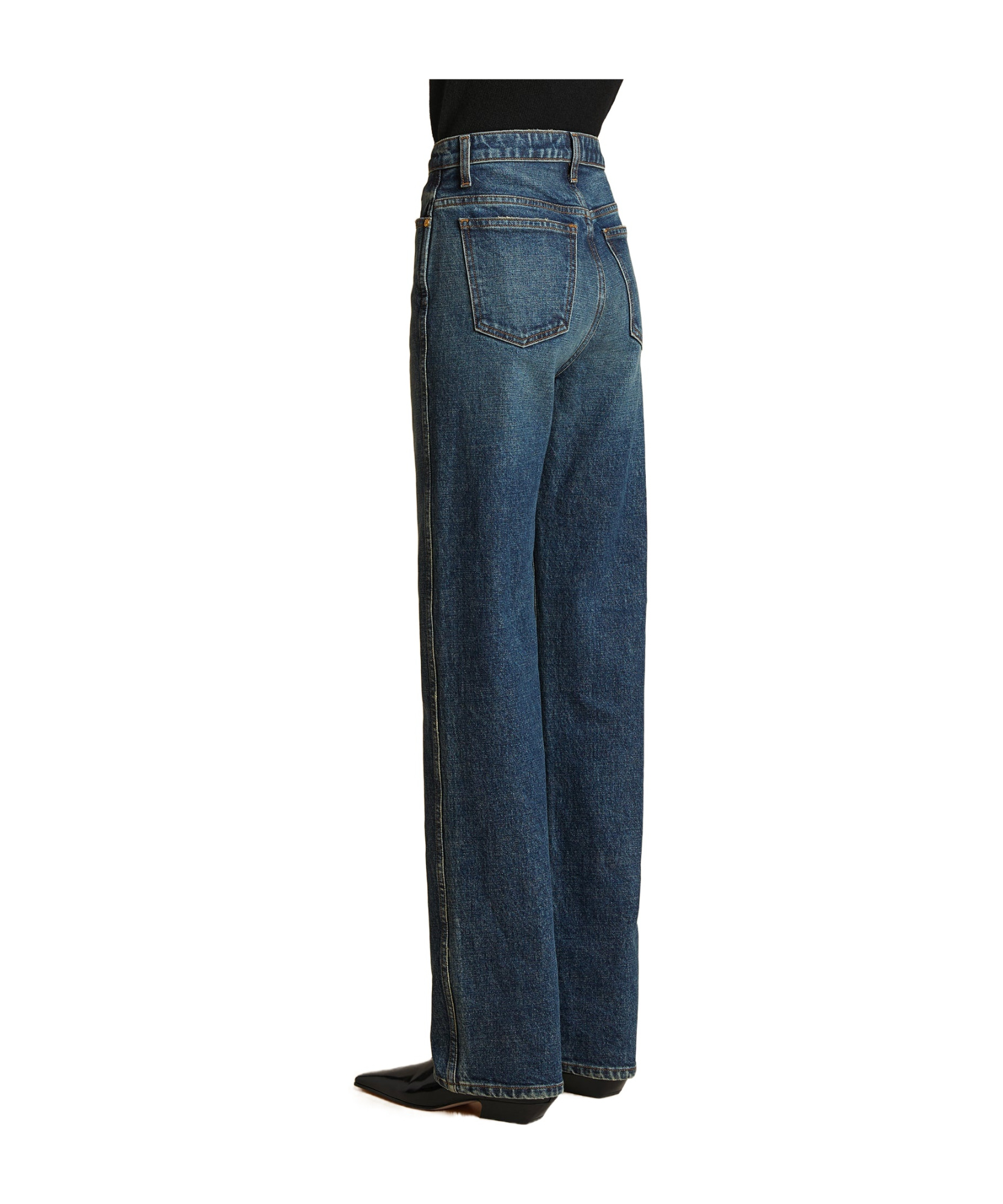Khaite The Danielle High Waist Straight Leg Jeans In Blue