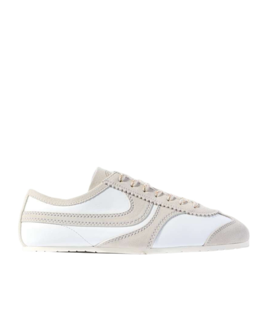 Shop Dries Van Noten Round Toe Sneakers In White
