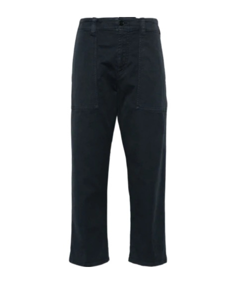 Aspesi Cropped Trousers In Blue