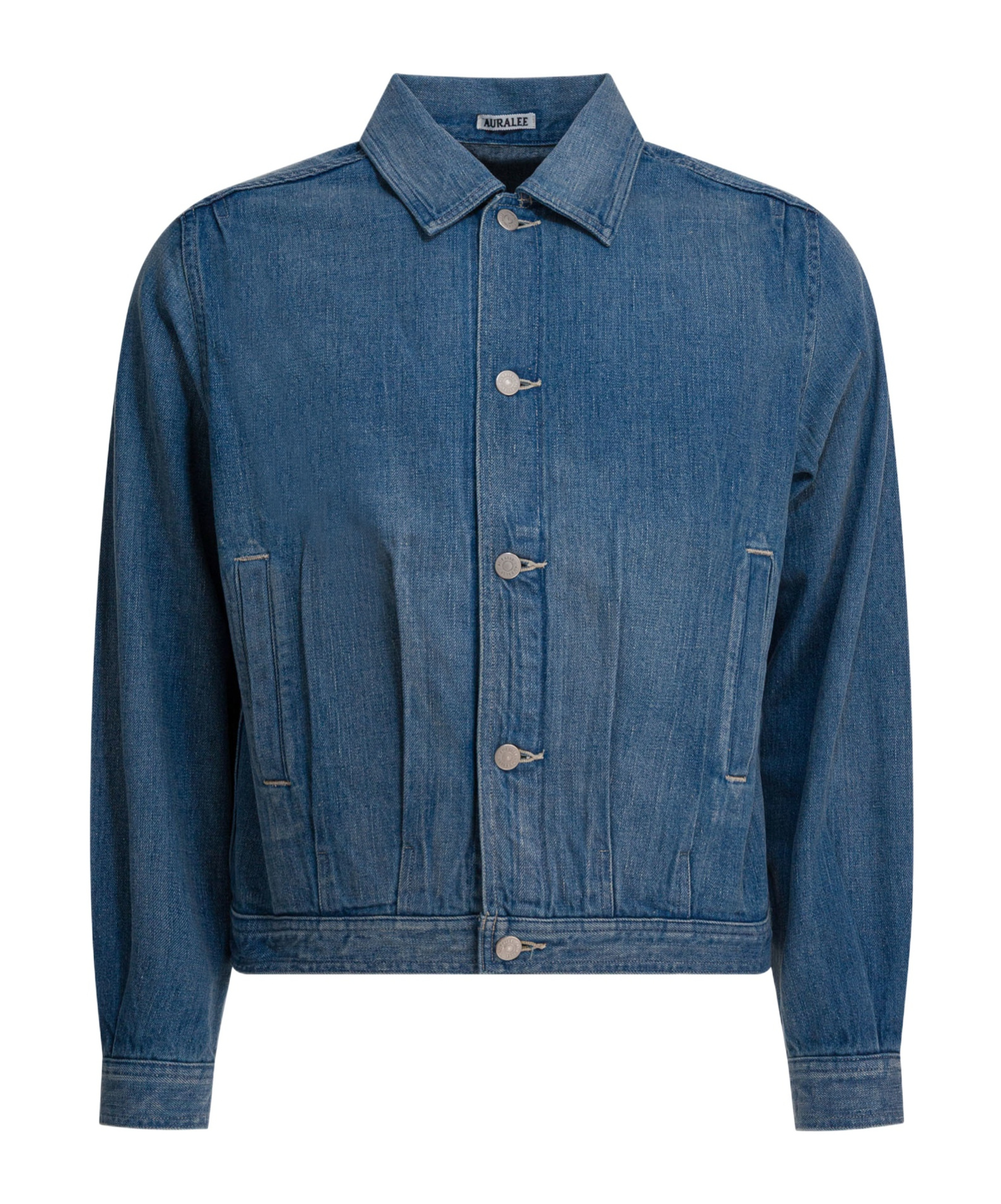 Auralee Luxurious Velvet Jacket Side Pockets In Blue