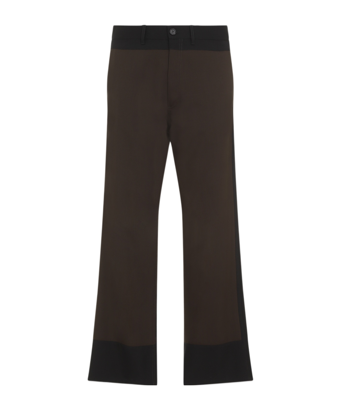 Marni Straight-leg Wool Pants In Black