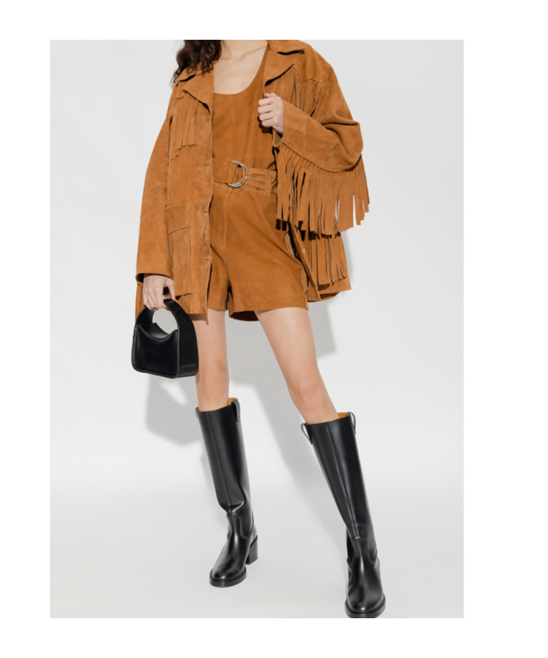 Stand Studio Tan Suede Shorts In Brown