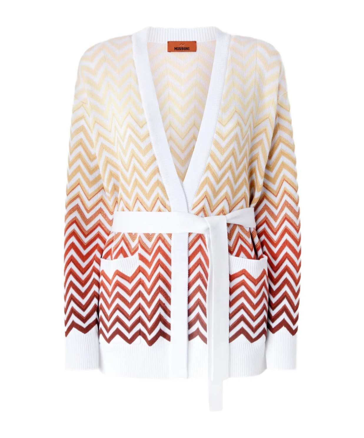 Missoni Herringbone Cardigan In White