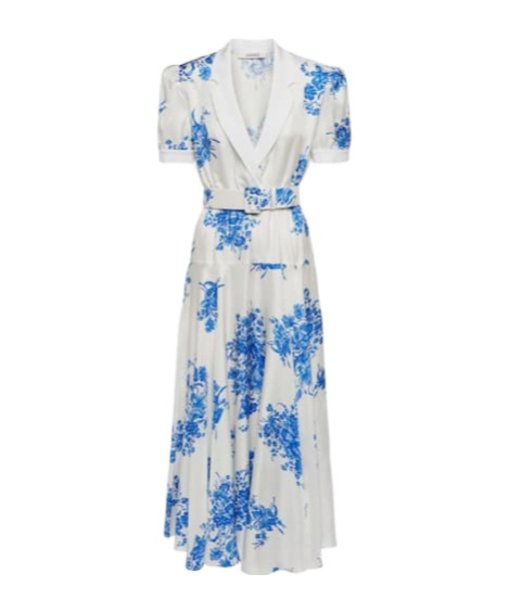 RODARTE FLORAL SILK MIDI DRESS
