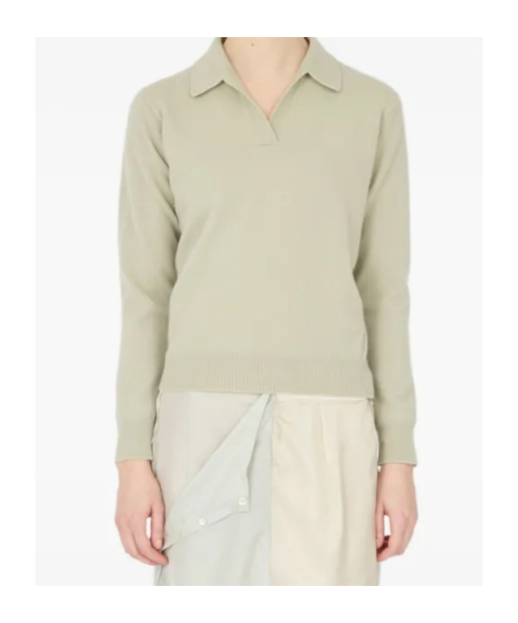 Maison Margiela Ribbed Long Sleeve Top In Neutral