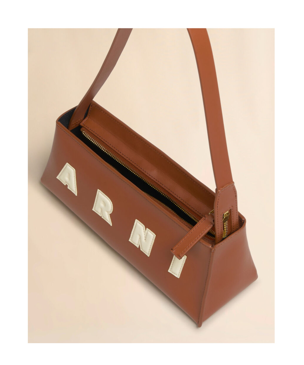 Marni Museo Hobo Leather Shoulder Bag In Brown