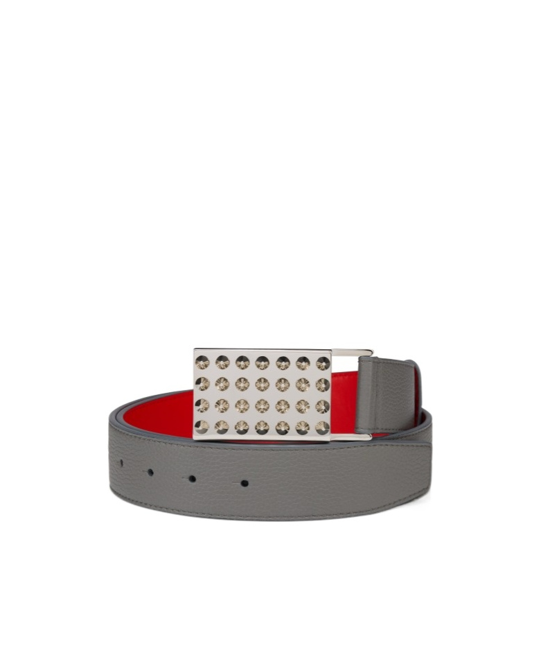 Christian Louboutin Belt With Rivet Decoration In Gray