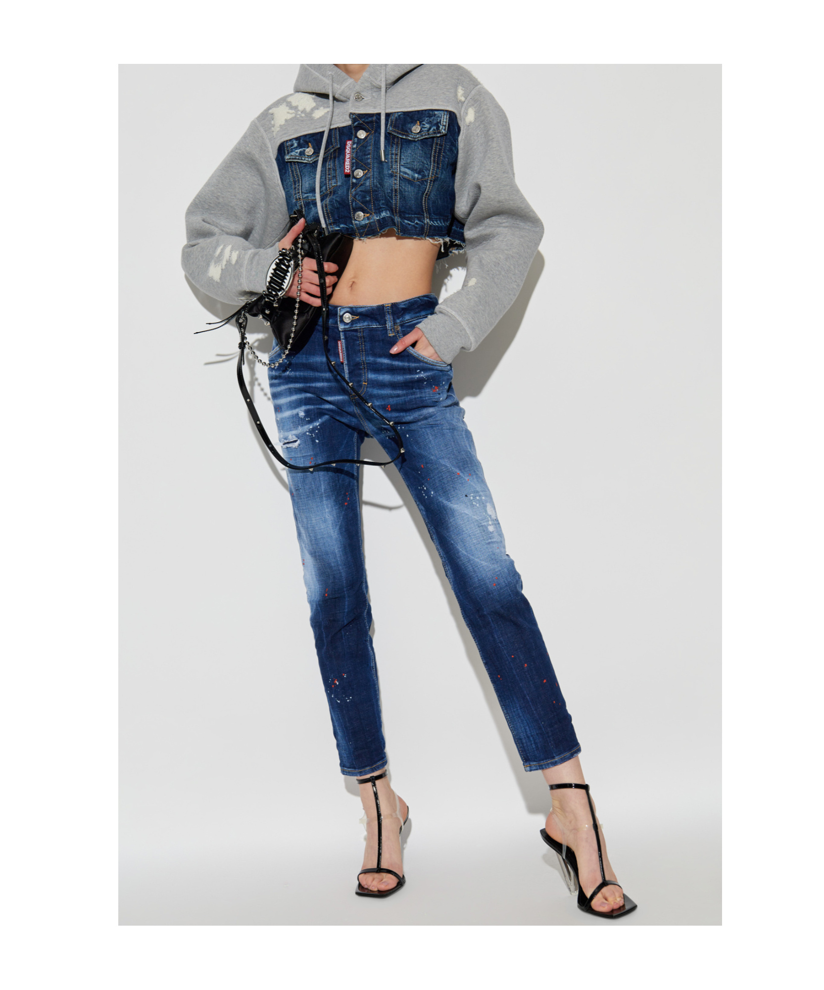 DSQUARED2 WHISKERING-EFFECT SKINNY JEANS