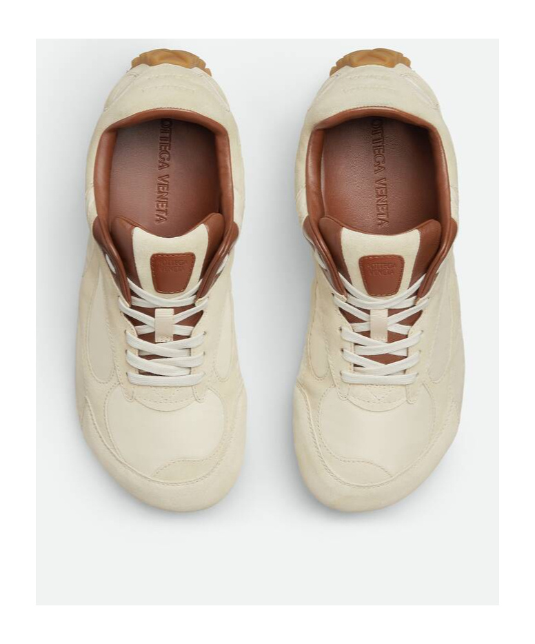 Bottega Veneta Orbit Leather-trimmed Suede And Shell Sneakers