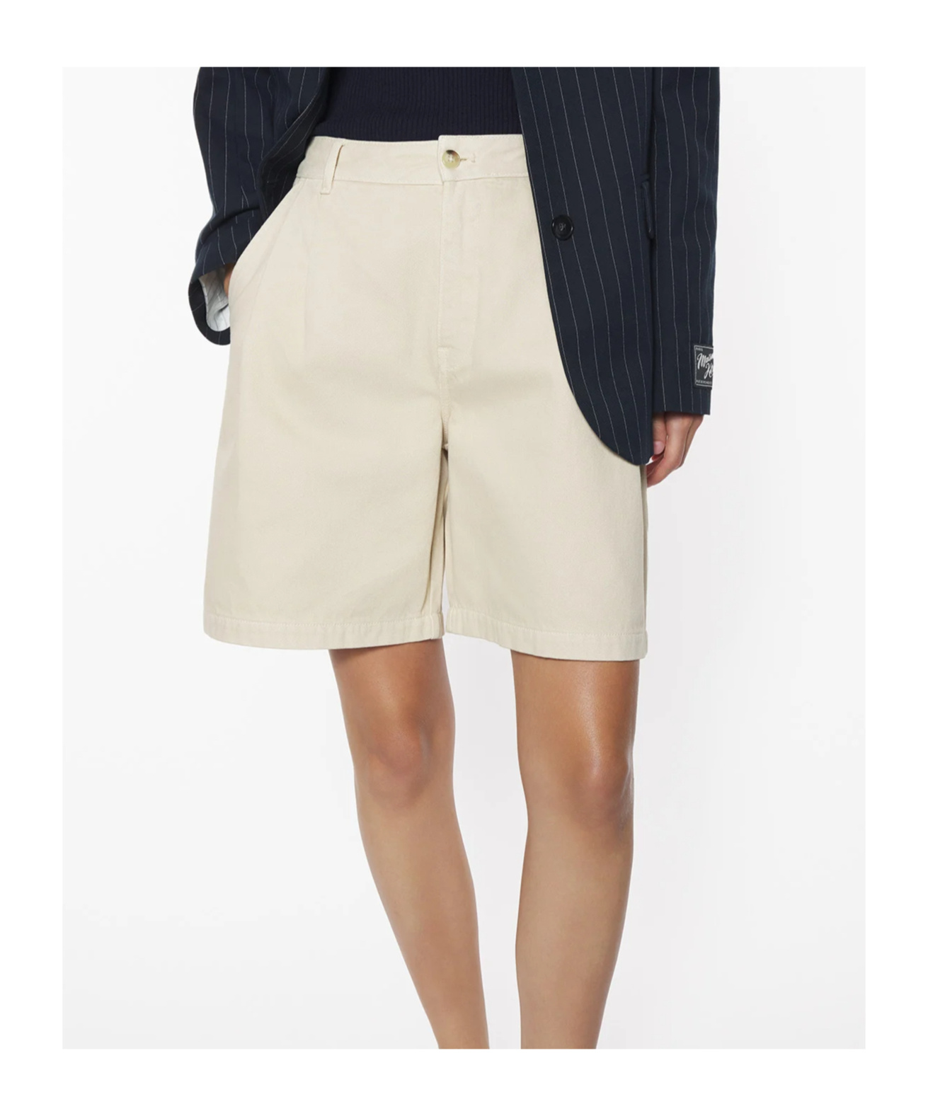 Shop Maison Kitsuné Casual Pleated Bermuda