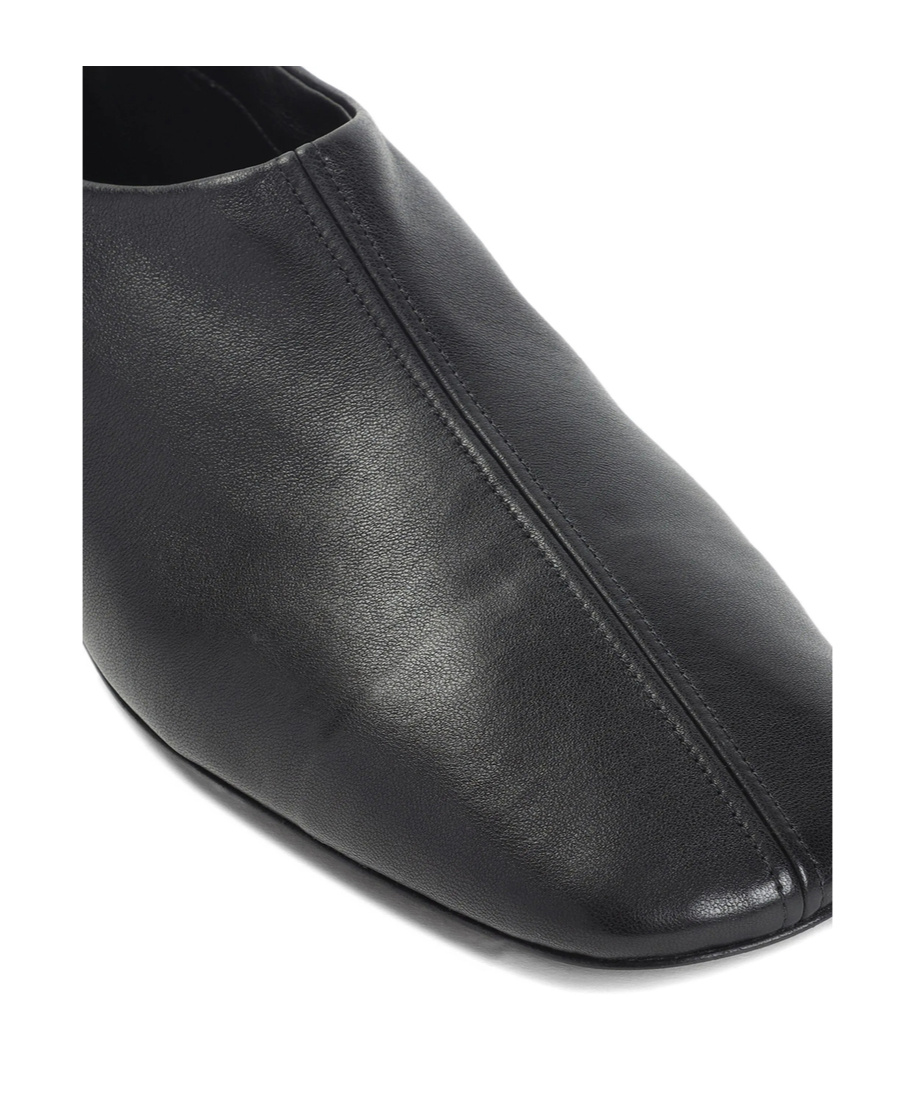 Dries Van Noten Soft Black Leather Loafers With Squared Toe In Black
