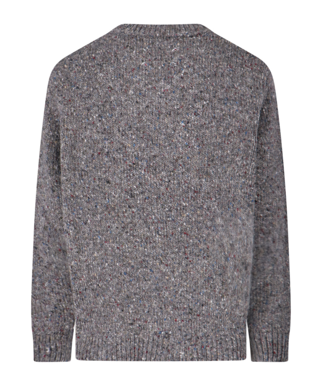 Maison Margiela Textured Knit V-neck Sweater In Shades Of Grey In Gray