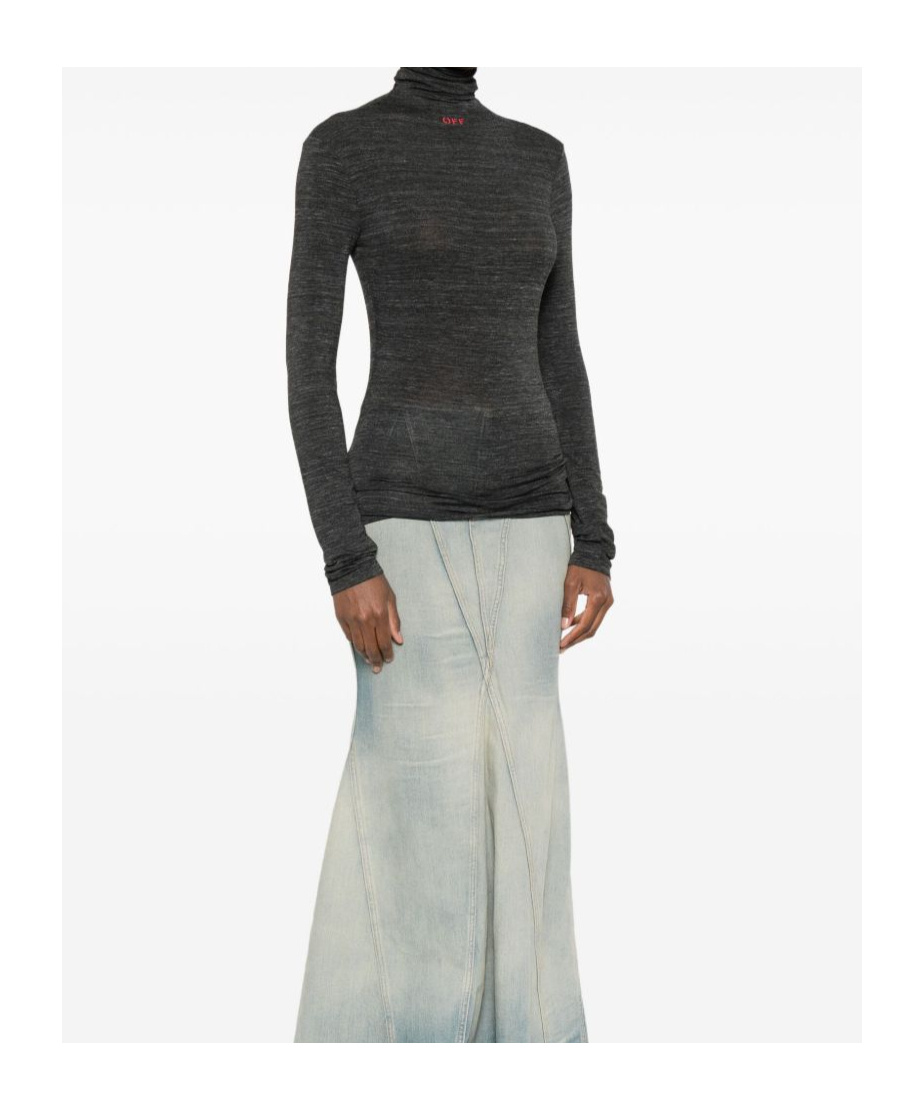 Off-white Turtleneck Sweater In Black