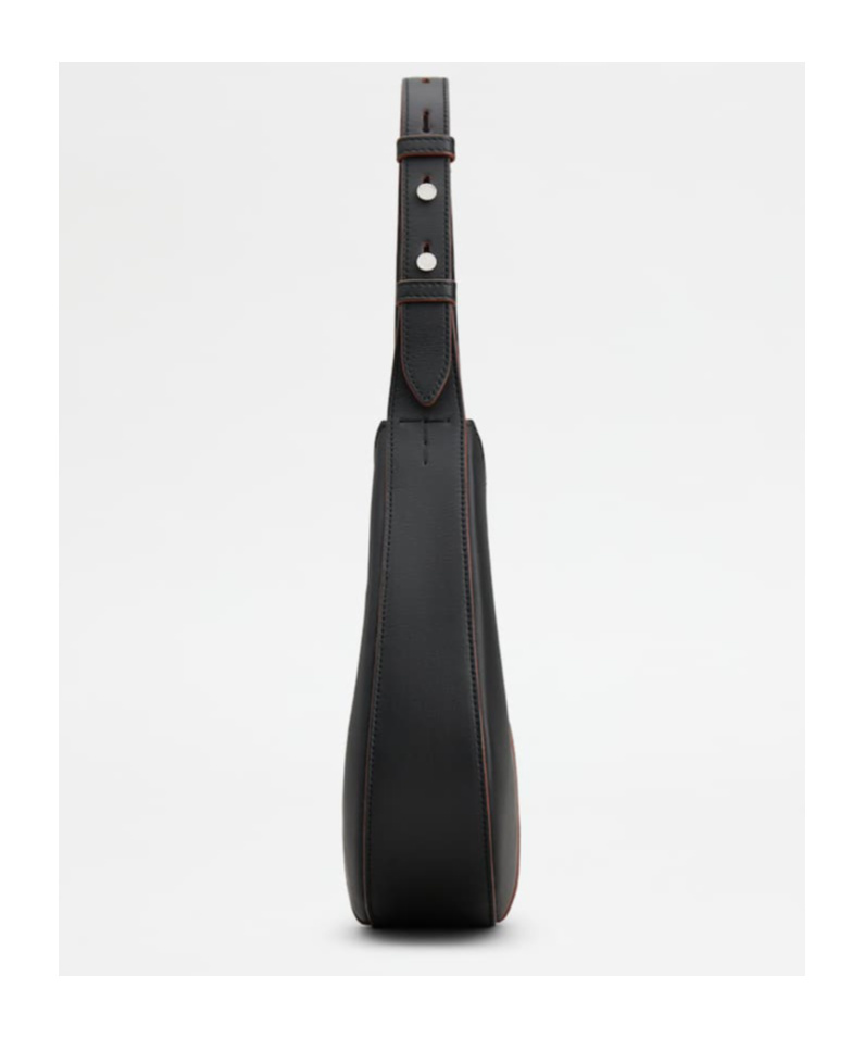 Tod's Di Logo Debossed Mini Hobo Bag In Black