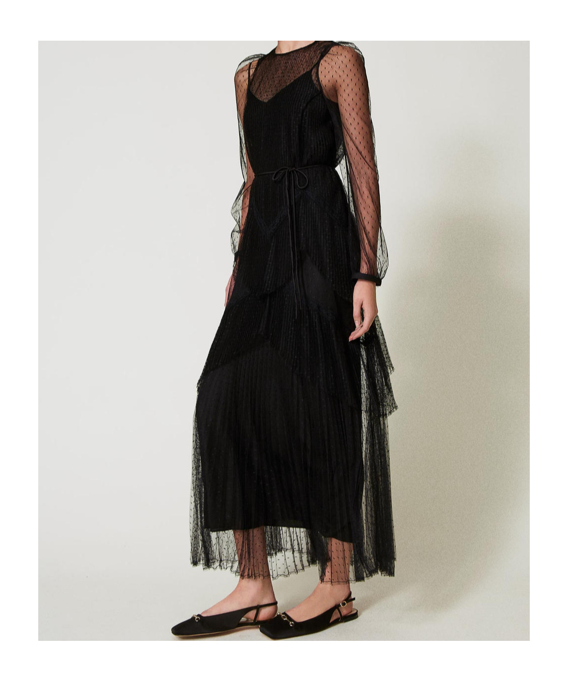 Twinset Twin-set Elegant Polyester Dress Design In Black