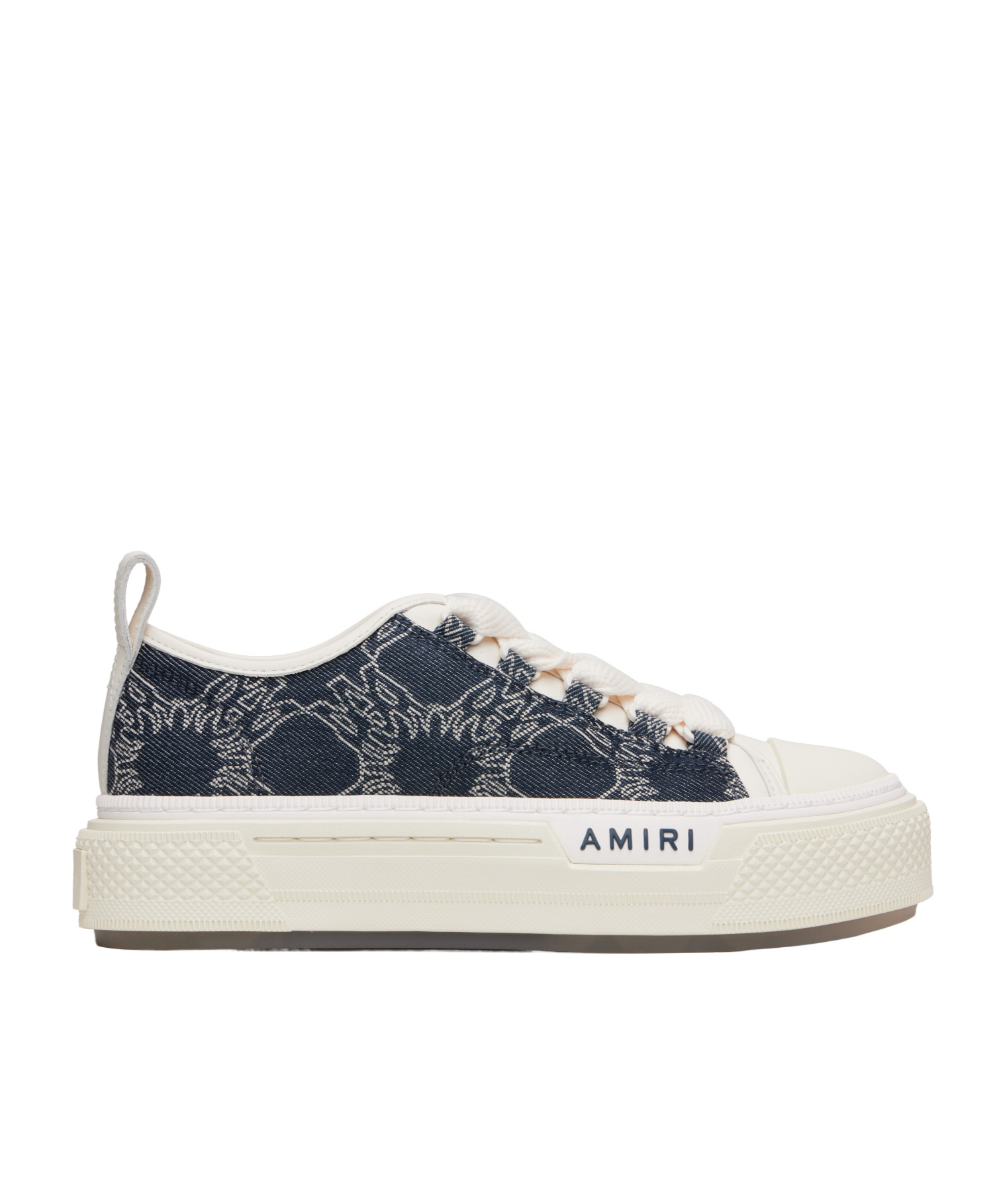 Amiri Ma Quad Denim Court Low Sneakers In Blue