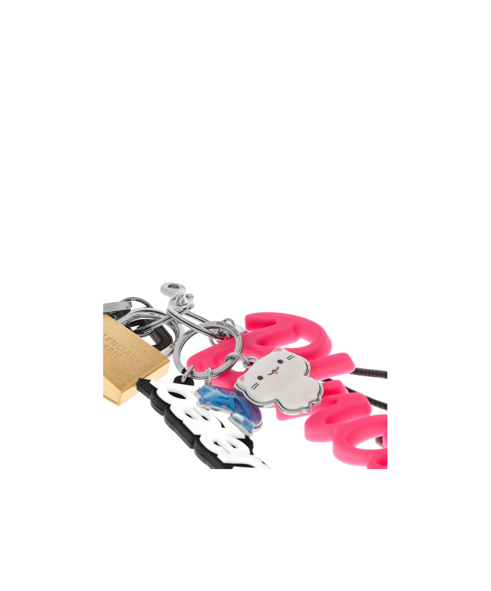 Balenciaga Turner Logo Pendant Key Chain In Multi-color