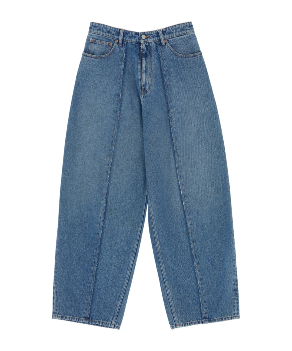 Mm6 Maison Margiela Jeans With Frayed Details In Blue