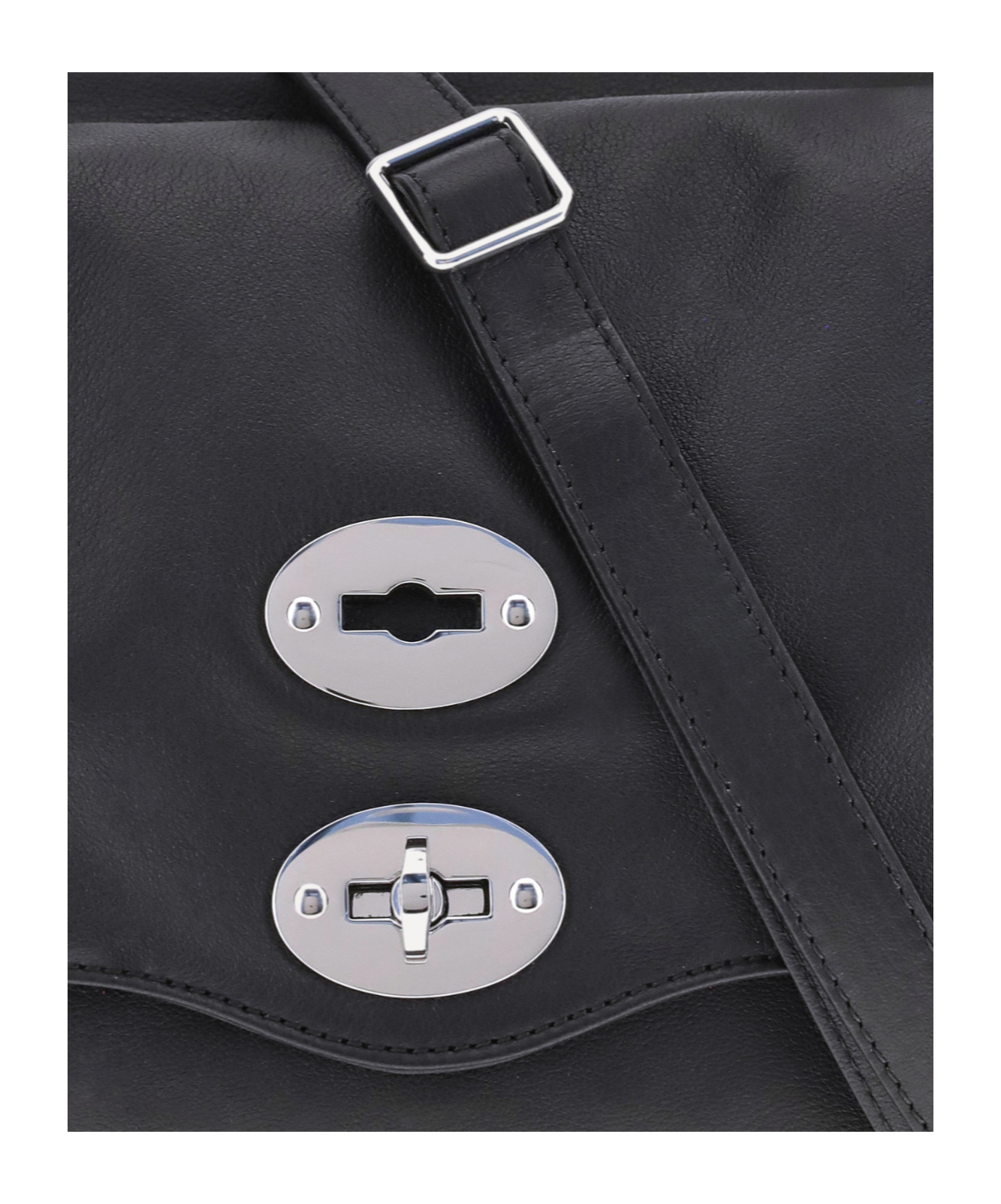 Zanellato Twist Hook Postina Saeta Small Shoulder Bag In Black