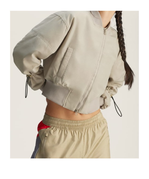 Adidas By Stella Mccartney Knitted Pilot Short Jacket In Nude