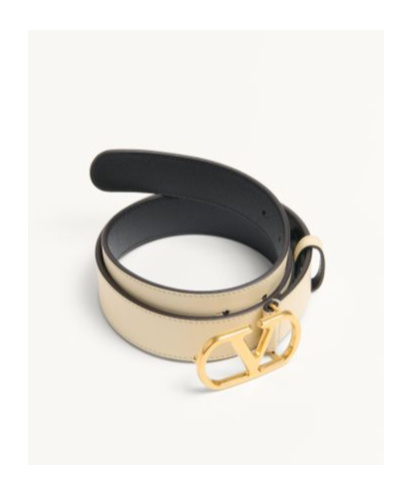 Valentino Vlogo Signature Buckled Belt In Nude