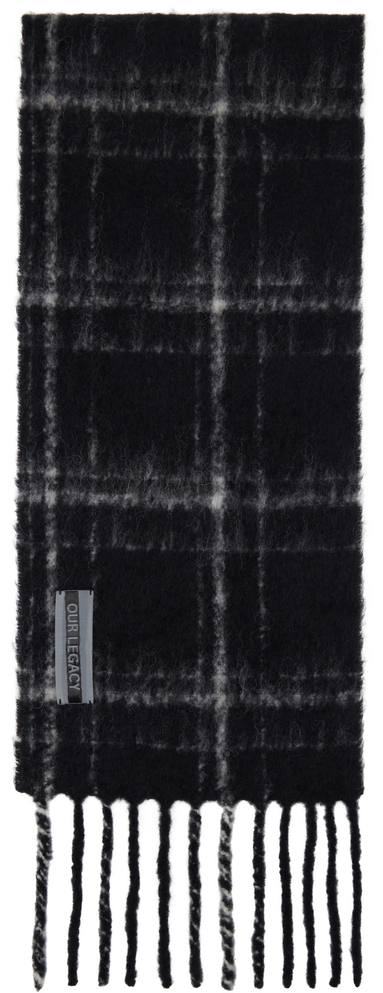 Our Legacy Checked Scarf In Black