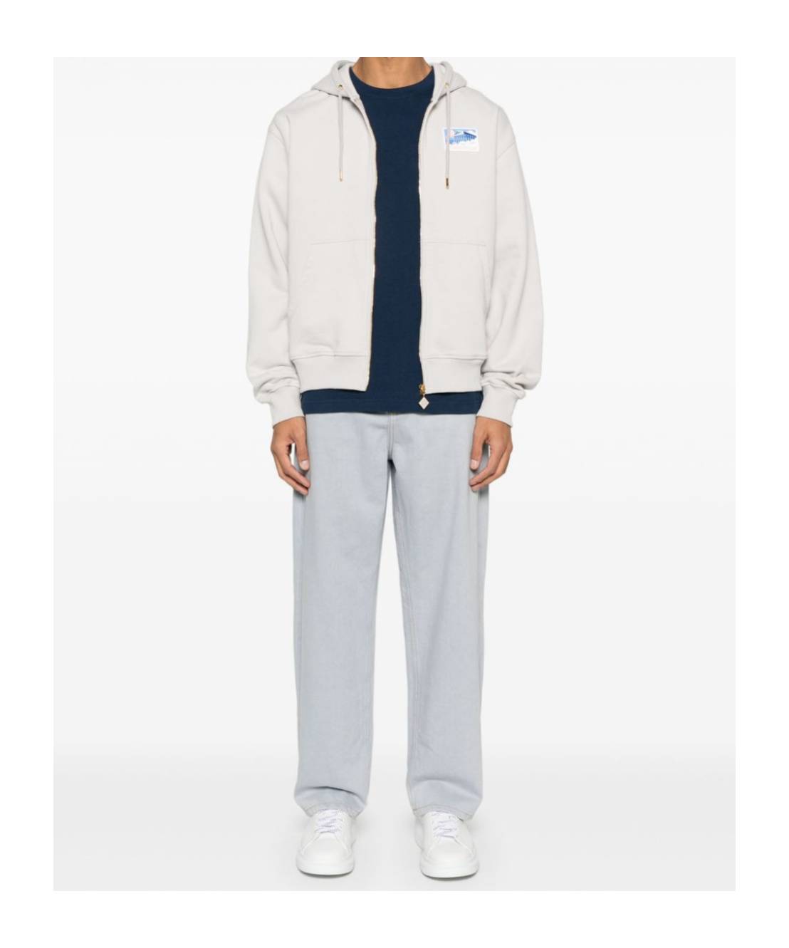 Casablanca Logo-patch Hoodie In White