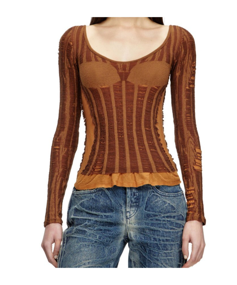 Diesel Seamless Top In Brown