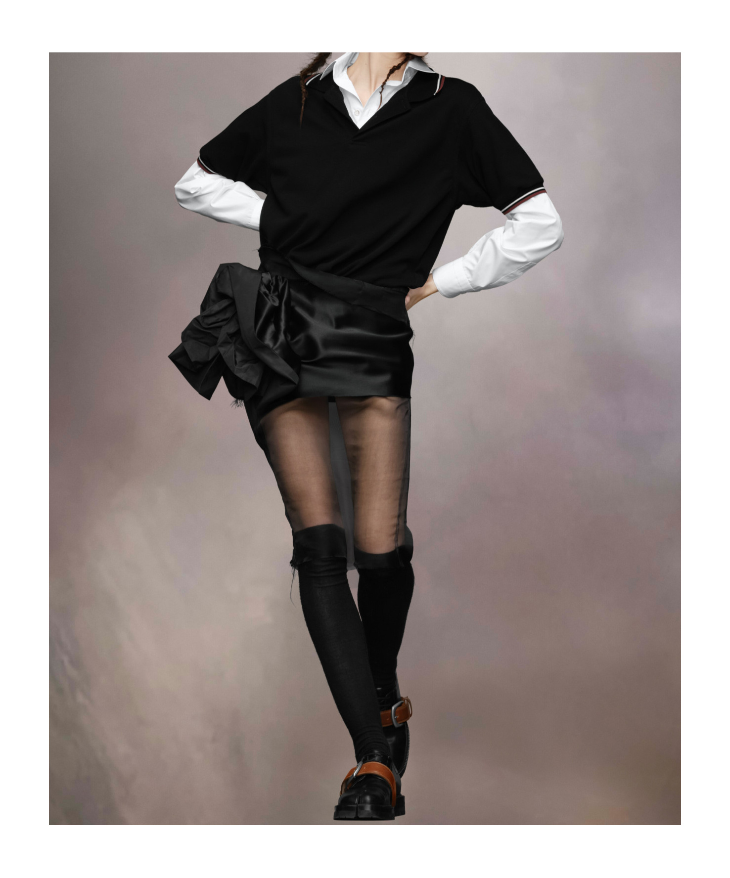 Shop Maison Margiela Décortiqué Midi Dress In Black