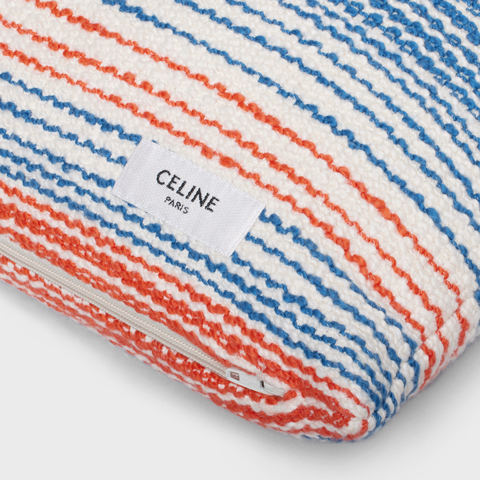 Celine Multicolor Striped Cushions In White