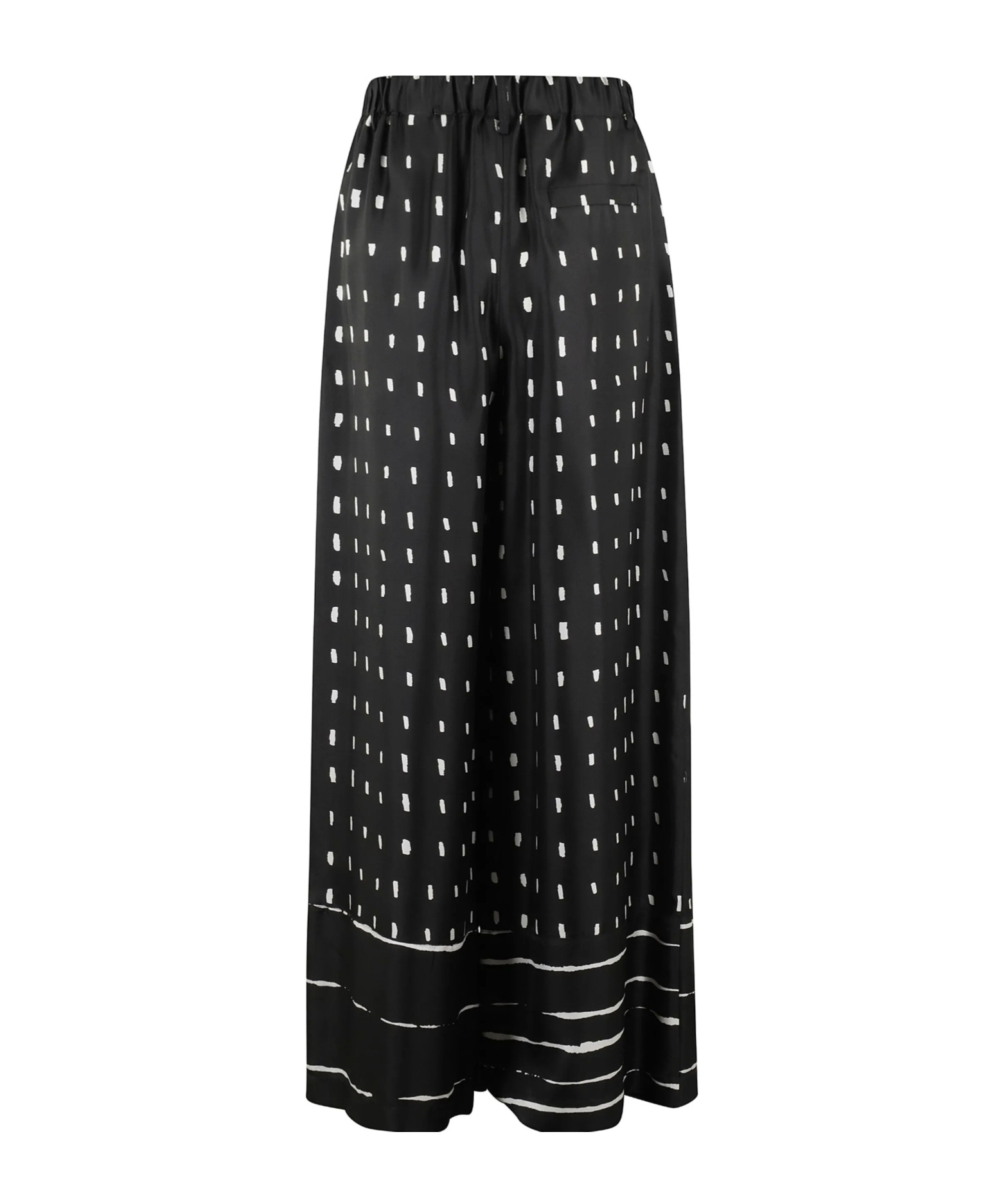 Alysi Fluid Black Silk Pants With Playful Dot