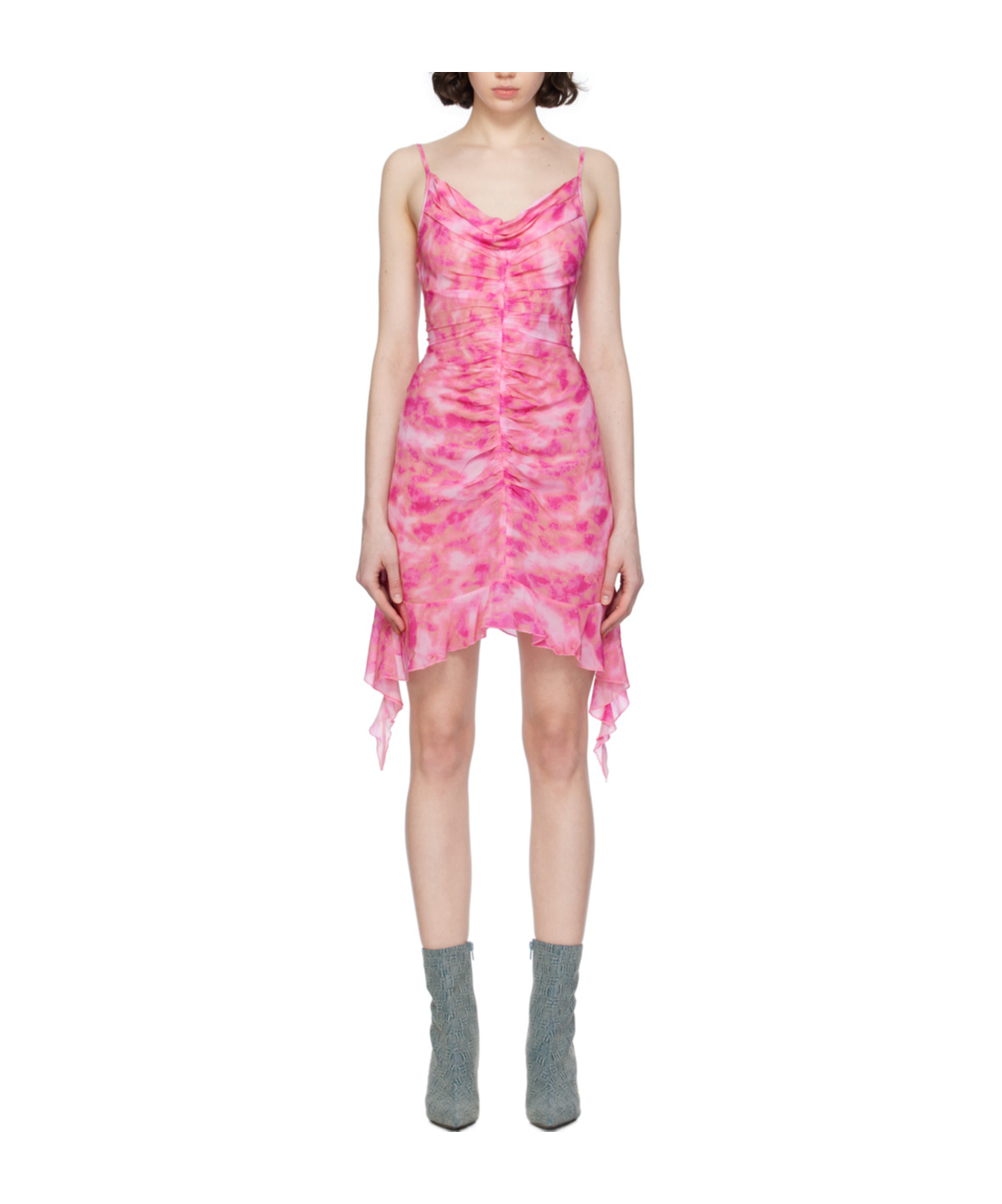 Misbhv Tie-dye Chiffon Minidress In Pink