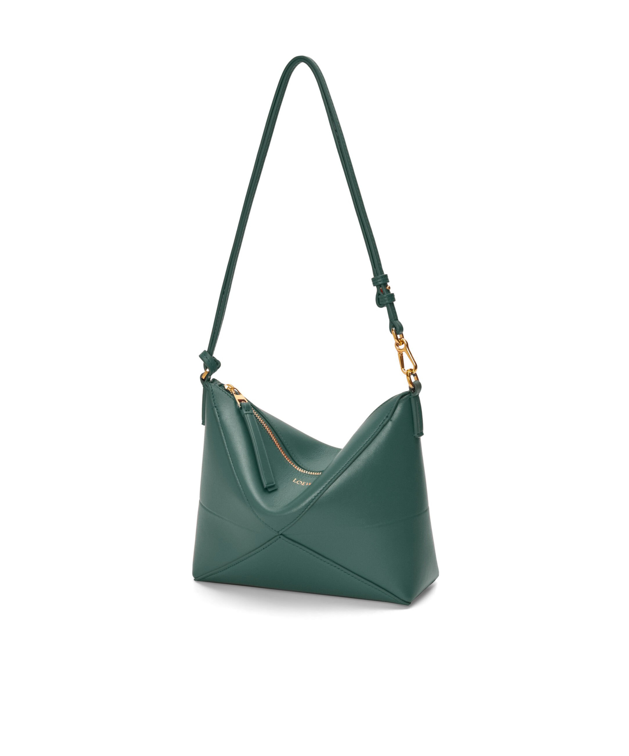 Loewe Puzzle Fold Shoulder Bag In Green