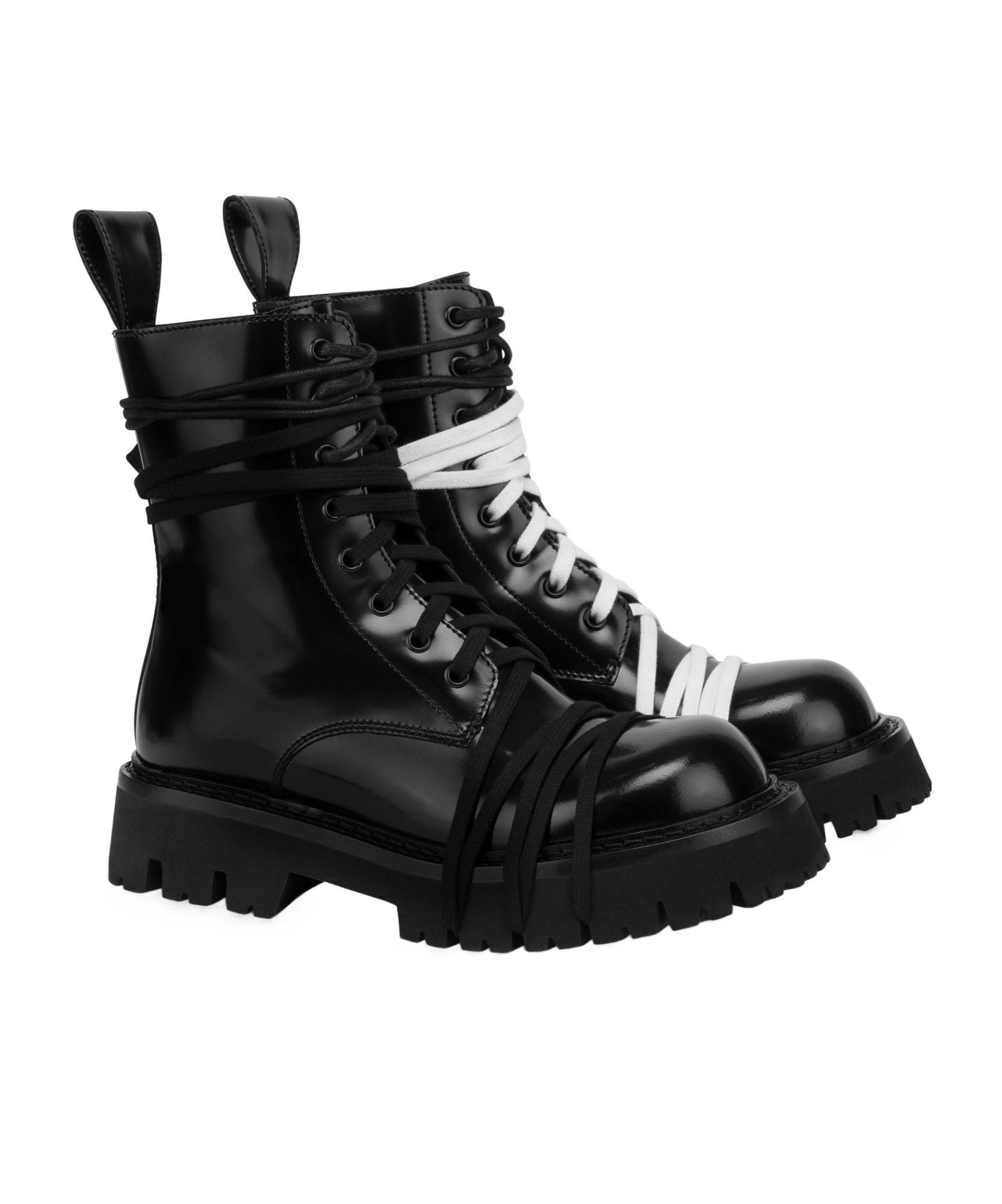 Moschino Lace-up Boot In Black
