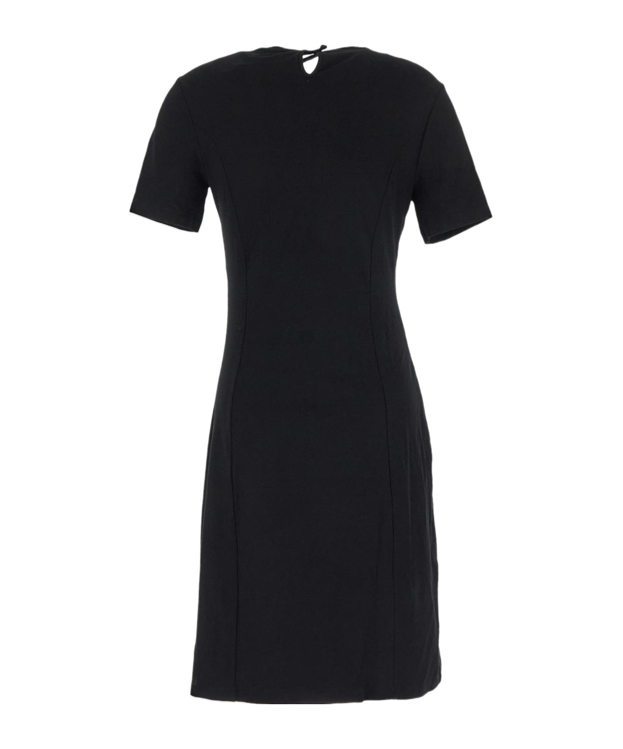 Rabanne Side Snap Ruched Asymmetric Minidress In Black