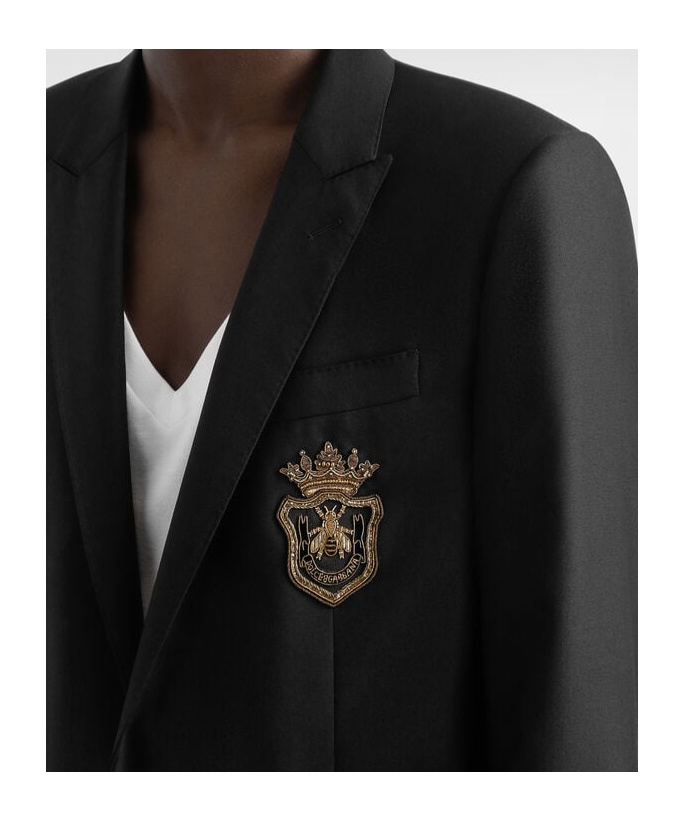 Dolce & Gabbana Appliqué Blazer - Men's - Eco Virgin Wool/silk/viscose In Black