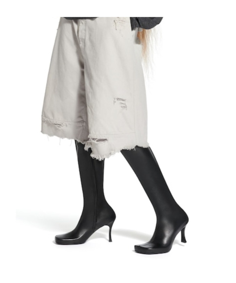 Balenciaga X Scholl Leather Knee-high Boots In Black