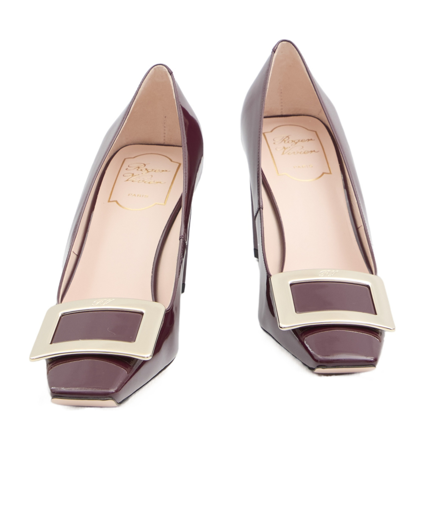 Roger Vivier Logo Engraved Block Heeled Pumps In Brown
