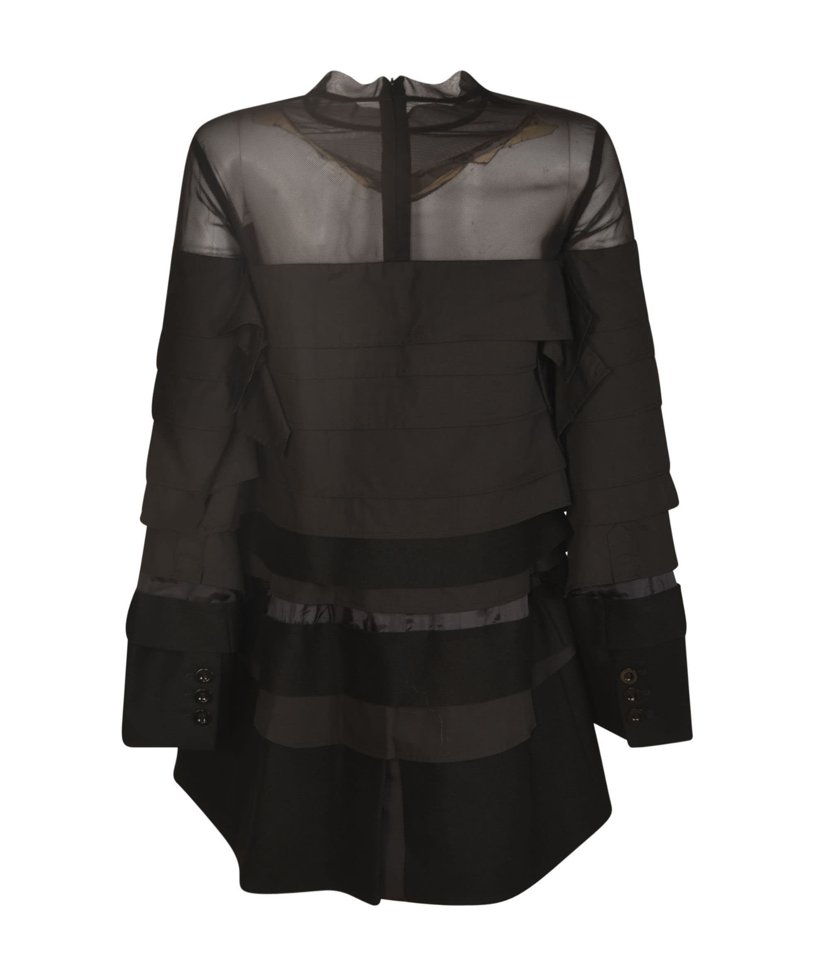 Sacai Layered-effect Panelled Minidress In Black