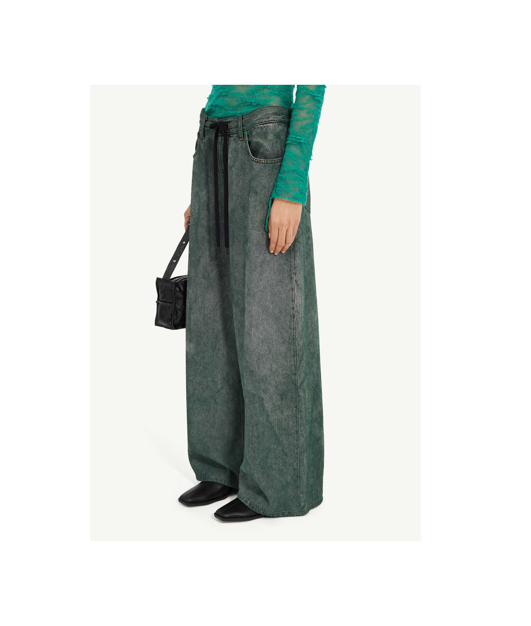Shop Mm6 Maison Margiela Numeric Denim Trousers In Gray