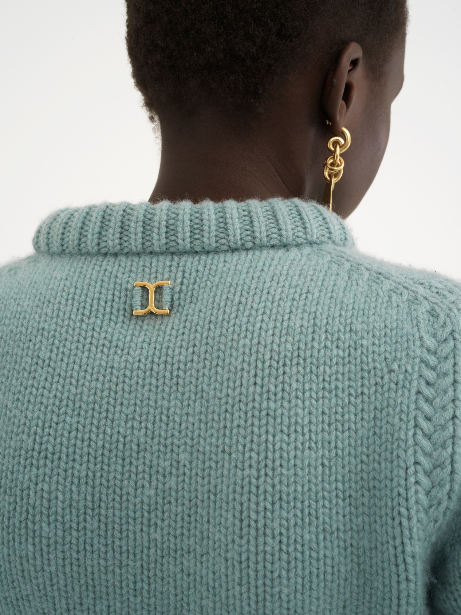 Shop Chloé Long-sleeved Wool Sweater In Green