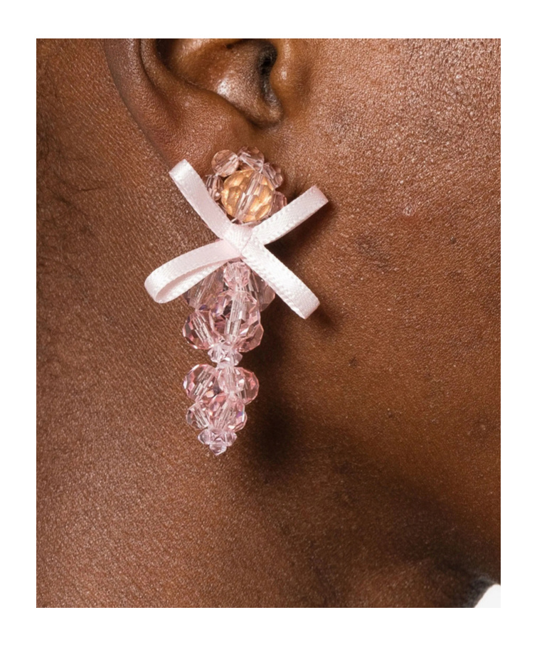 Simone Rocha Crystal-decorated Earrings In Pink