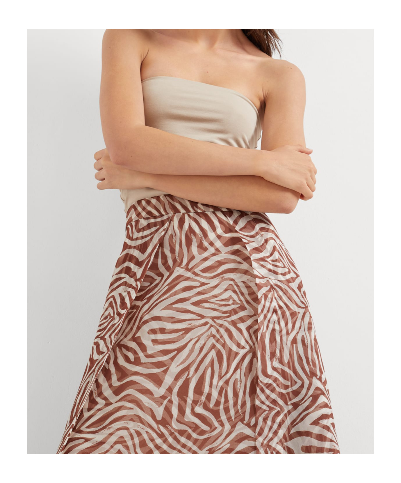 Brunello Cucinelli Paneled Circle Skirts Multicolor In Nude