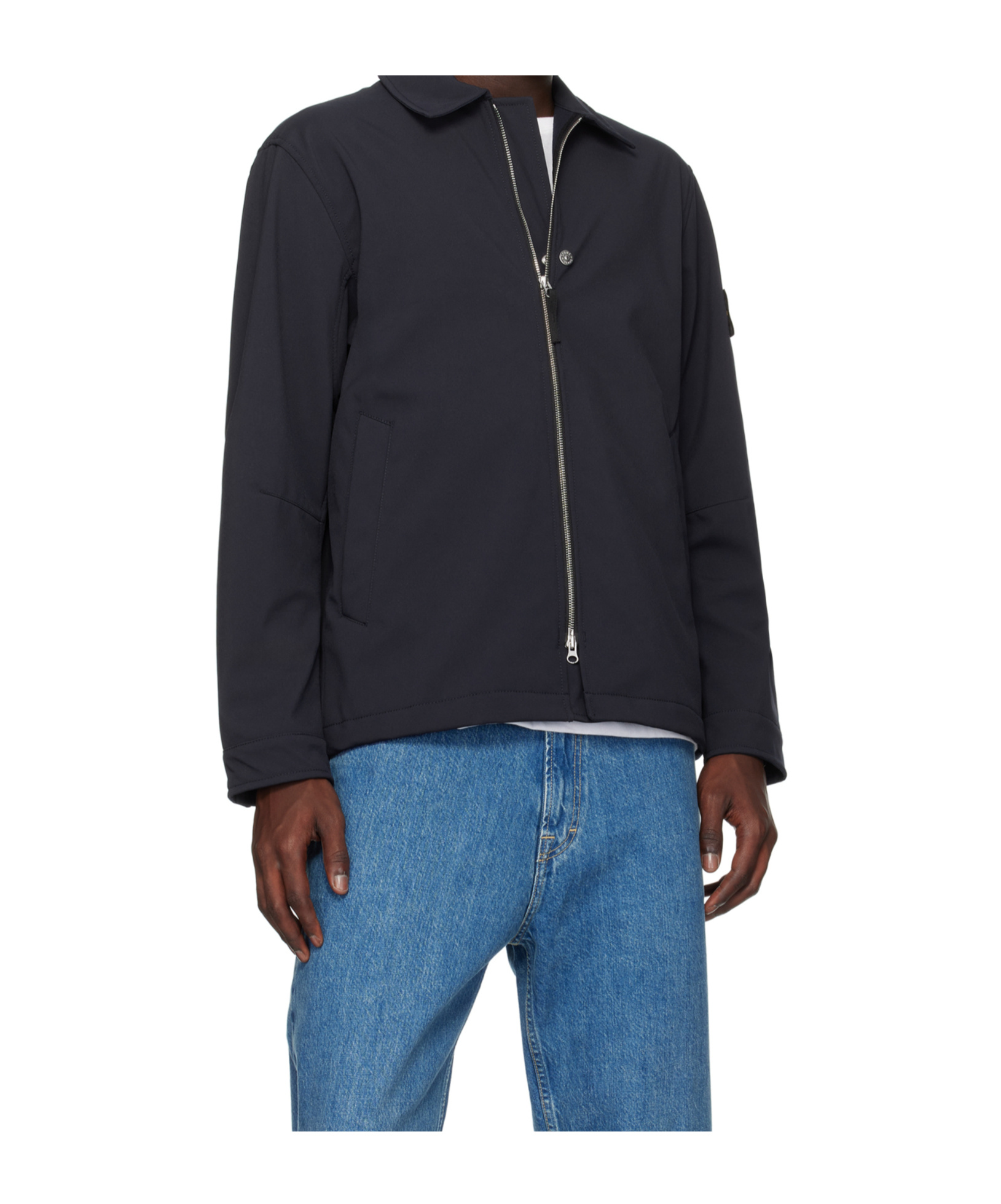 Stone Island Navy Q100003 Soft Shell Jacket In Blue