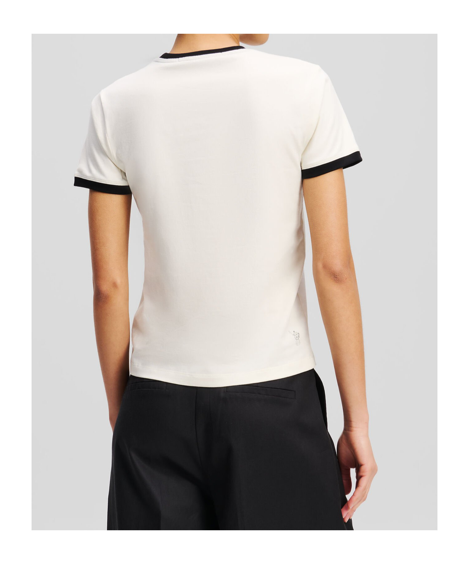 Shop Karl Lagerfeld Embroidered T-shirt In White