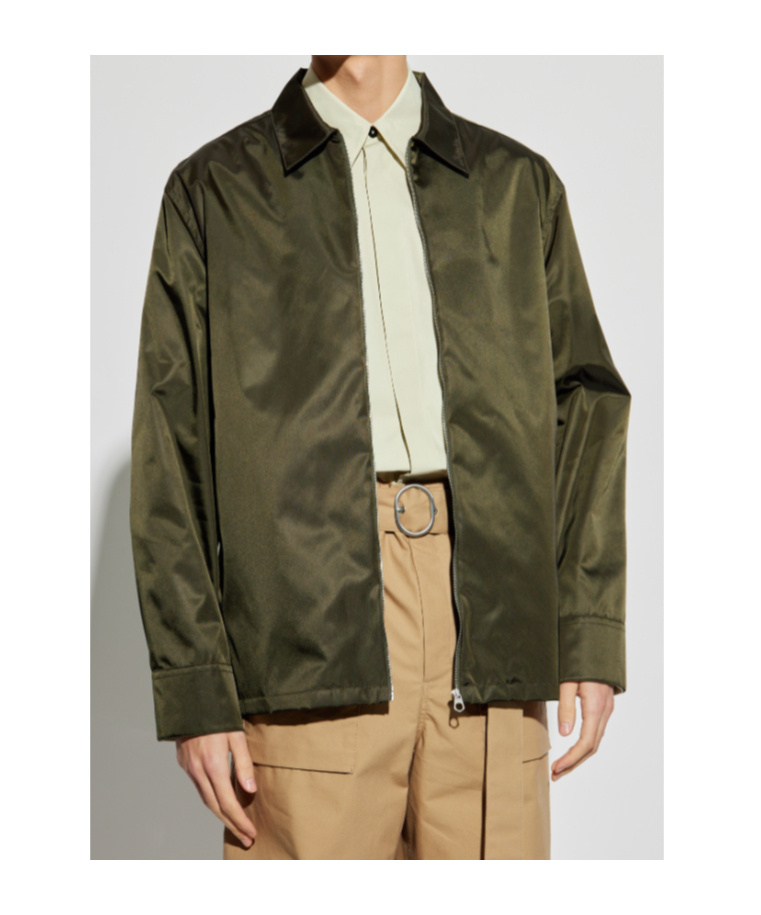 Jil Sander Zip-up Shirt Jacket In Green